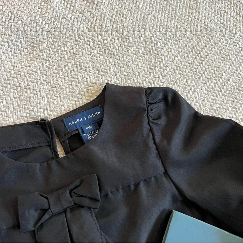 Ralph Lauren Black Bow Front Blouse 18m